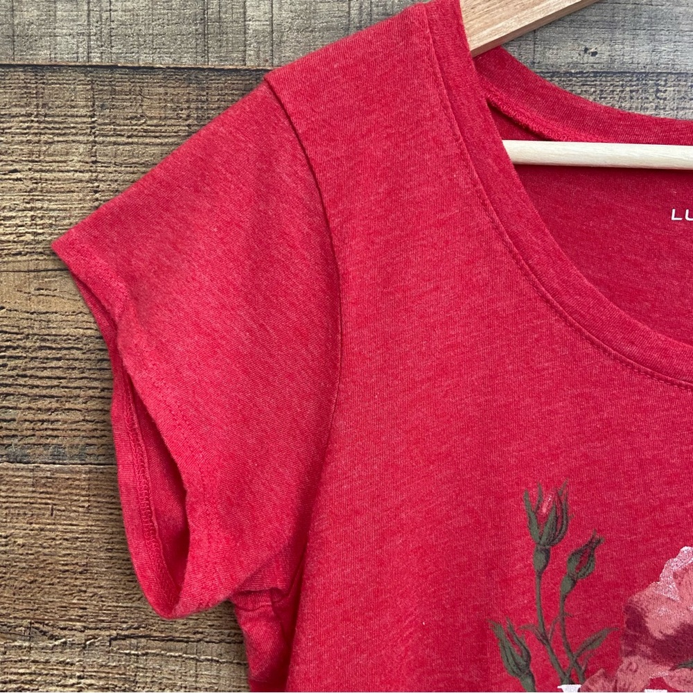LUCKY Red Floral Graphic Short Sleeve Tee - Picture 5 of 8